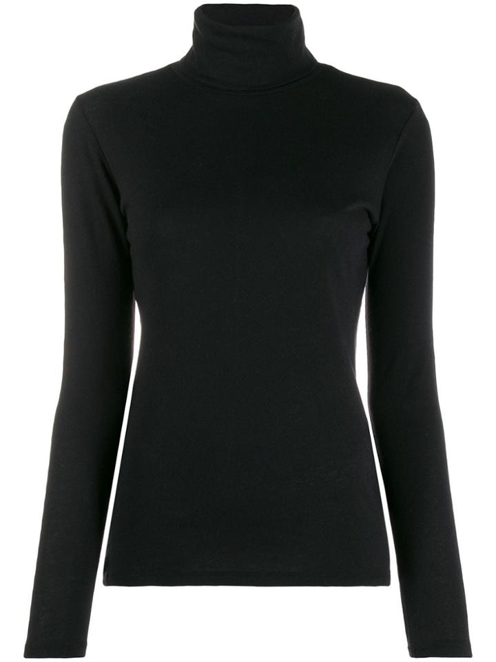 Majestic Filatures Turtle Neck Knitted Top - Black