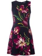 Dolce & Gabbana Tulip Print Dress, Women's, Size: 40, Black, Wool/silk/spandex/elastane