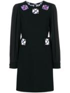 Emilio Pucci Embellished Long Sleeve Mini Dress - Black