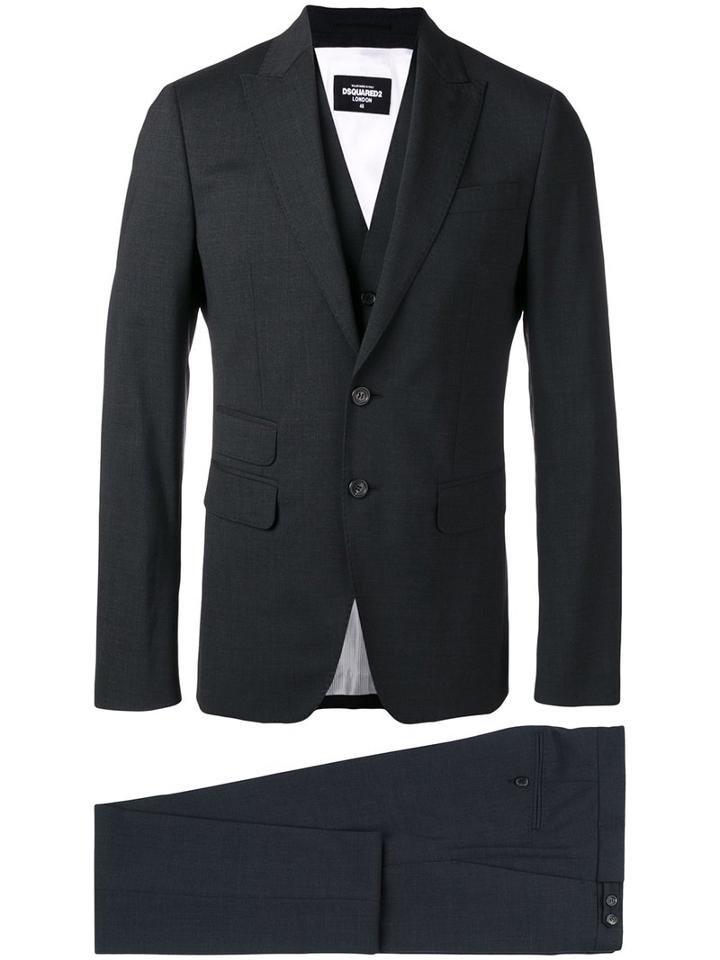 Dsquared2 London Three-piece Suit, Size: 46, Grey, Virgin Wool/spandex/elastane/cotton/polyester