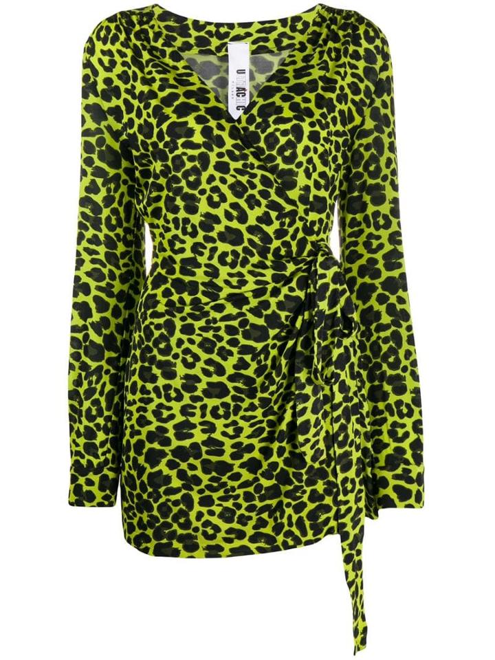 Ultràchic Leopard Print Wrap Dress - Green