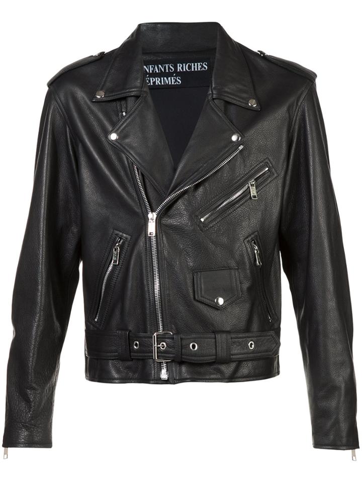 Enfants Riches Déprimés Belted Biker Jacket - Black