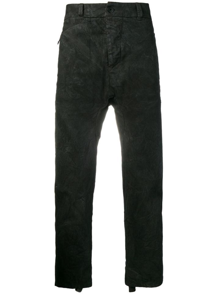 11 By Boris Bidjan Saberi Crinkled Straight Cut Trousers - Black