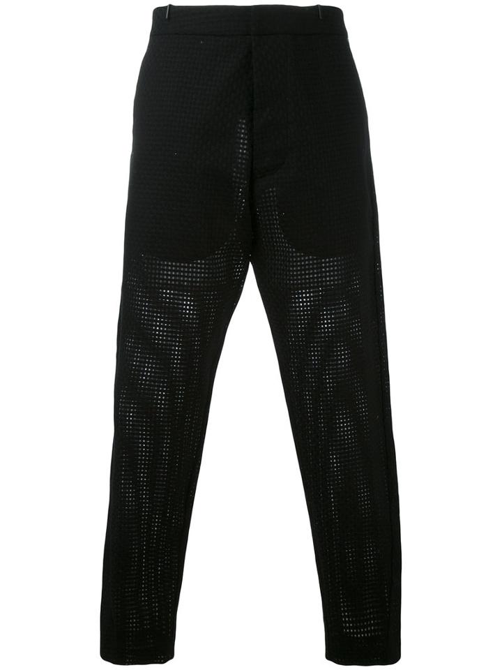 Tom Rebl - Cropped Tailored Trousers - Men - Cotton/polyester/spandex/elastane - 52, Black, Cotton/polyester/spandex/elastane