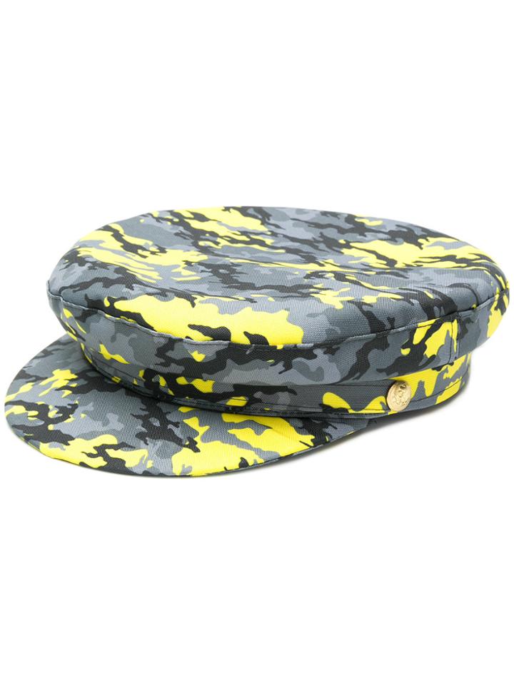 Manokhi Camouflage Print Biker Hat - Grey