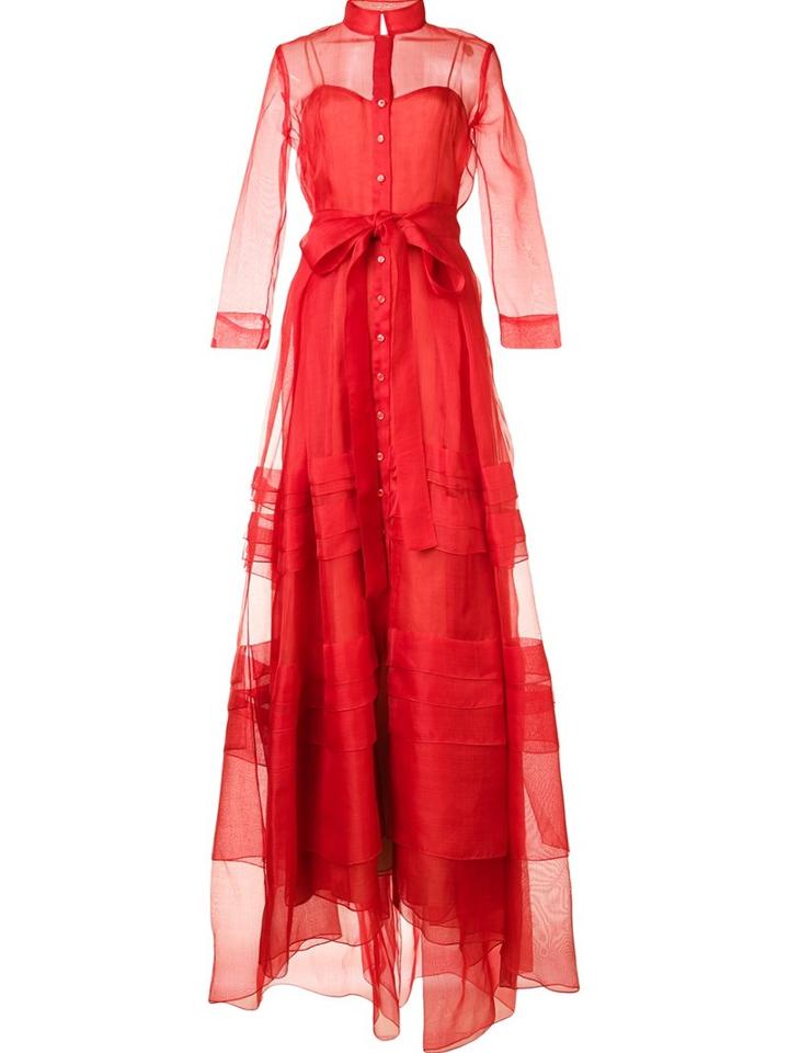 Carolina Herrera Belted Organza Gown