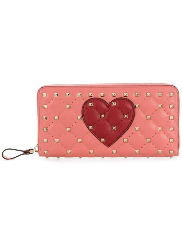 Valentino Valentino Garavani Rockstud Spike Heart Continental Wallet -