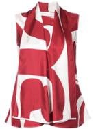 Victoria Beckham Draped Geometric Blouse - Red