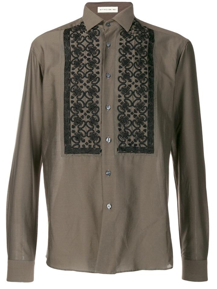 Etro Crochet Bib Shirt - Green