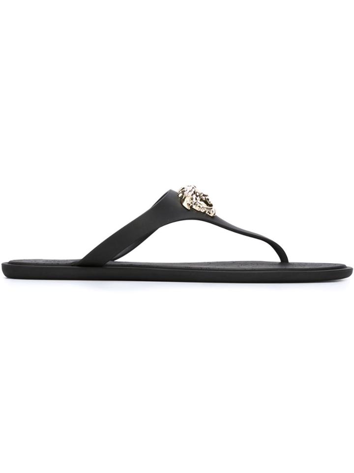 Versace Medusa Flip Flops - Black