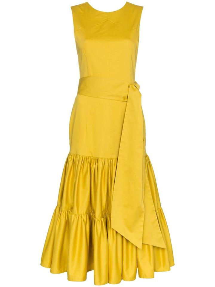 Cult Gaia Maeve Sleeveless Tiered Dress - Yellow