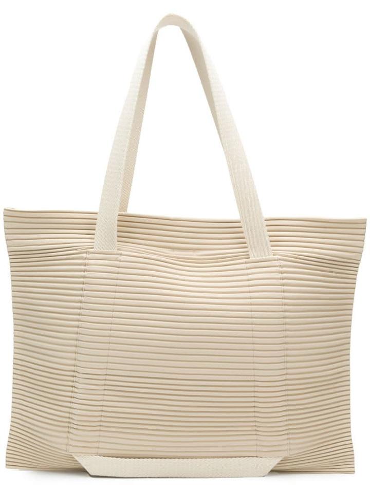 Homme Plissé Issey Miyake Pleated Shopper Tote - Neutrals