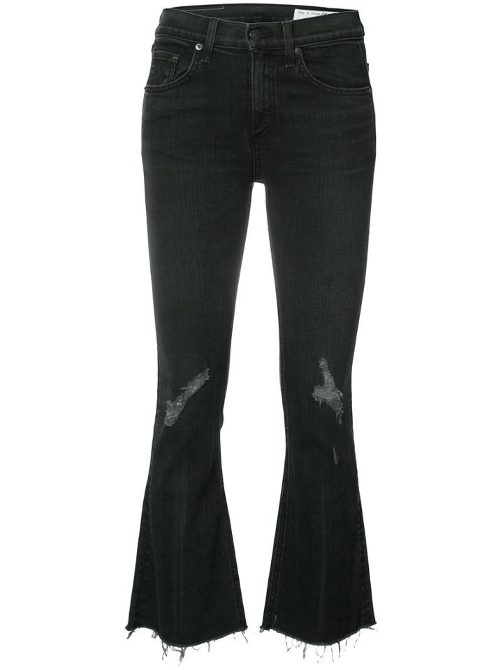 Rag & Bone /jean Cropped Flared Jeans, Women's, Size: 32, Black, Cotton/polyurethane