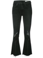 Rag & Bone /jean Cropped Flared Jeans, Women's, Size: 32, Black, Cotton/polyurethane