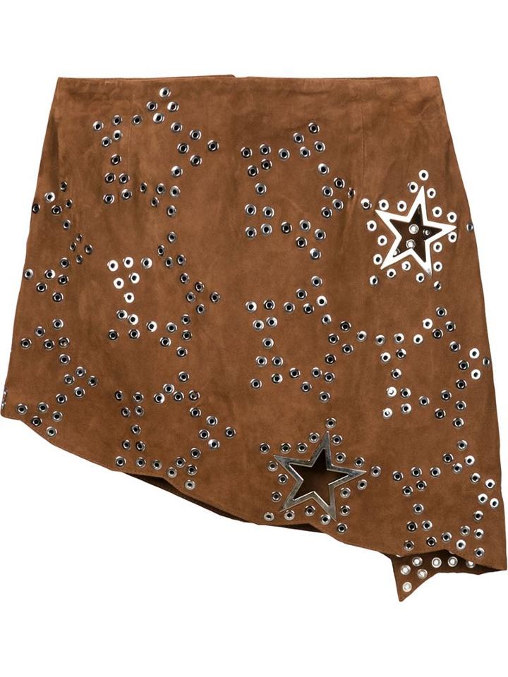 Anthony Vaccarello Asymmetric Eyelet Skirt