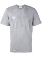 Msgm Logo Print T-shirt, Men's, Size: Large, Grey, Cotton
