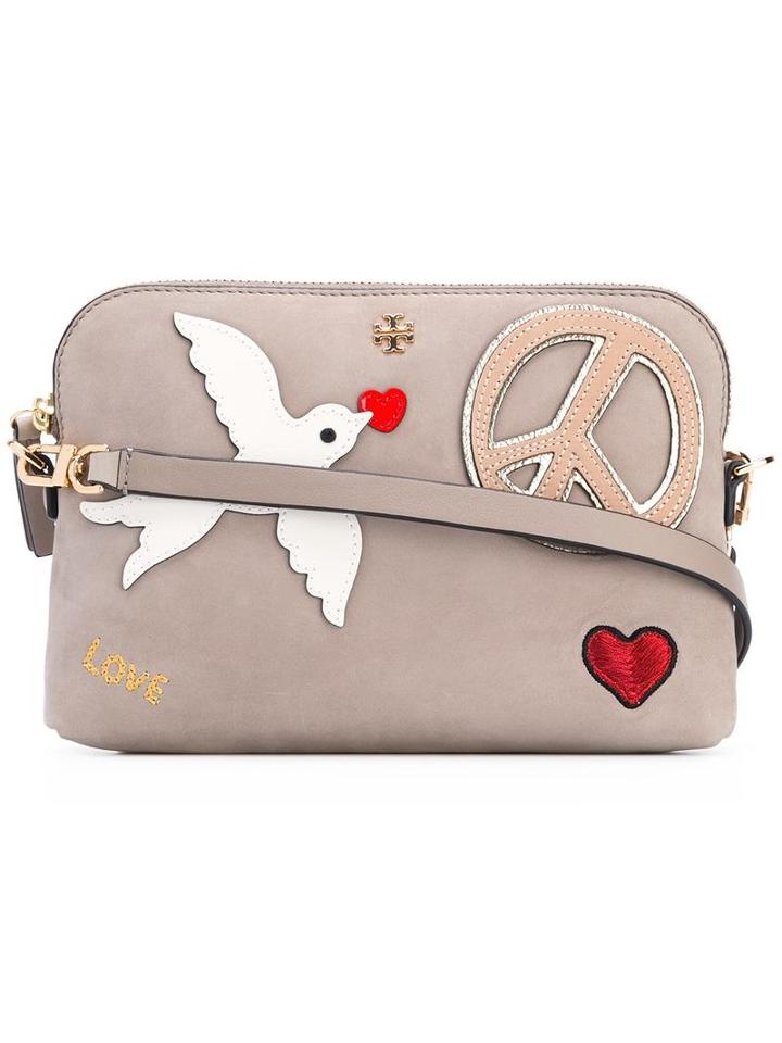 Tory Burch Bird Clutch, Women's, Grey, Leather