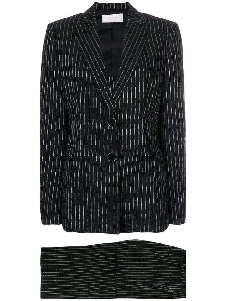 Valentino Vintage Pinstripe Two-piece Suit - Black