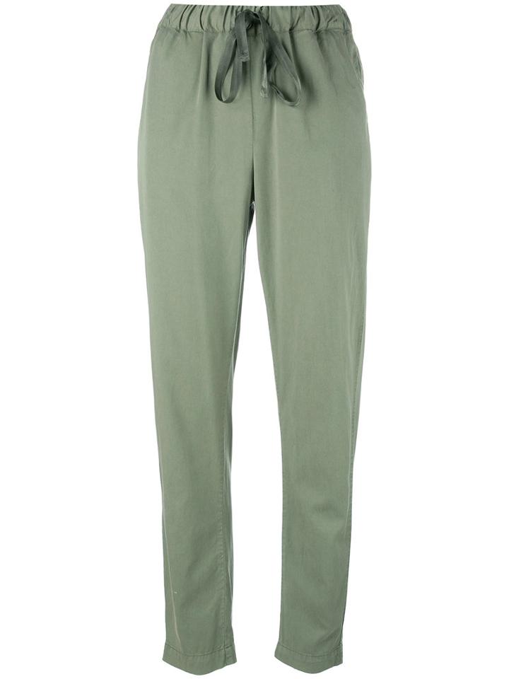 Erika Cavallini Tapered Drawstring Fastening Trousers, Women's, Size: 40, Green, Cotton/lyocell
