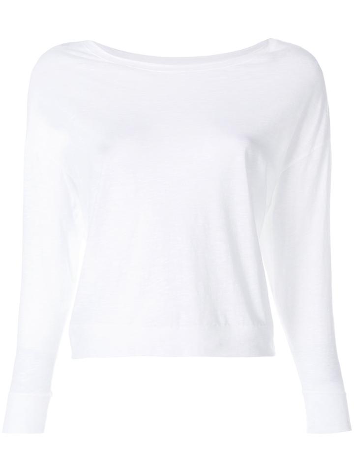 Vince Slightly Cropped Longsleeved Top - White