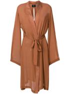Lost & Found Ria Dunn Open Front Duster Coat - Brown