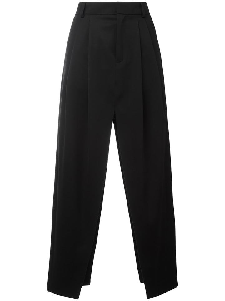 Saint Laurent Deconstructed Pant Skirt, Women's, Size: 38, Black, Virgin Wool/cotton