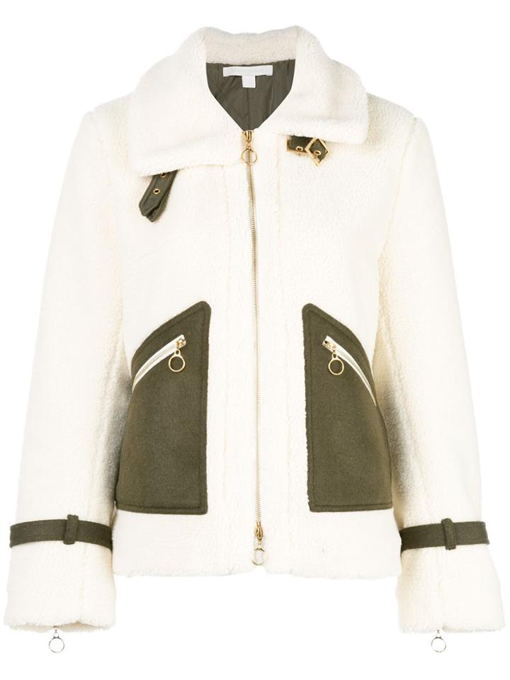 Jonathan Simkhai Fleece Biker Jacket - White