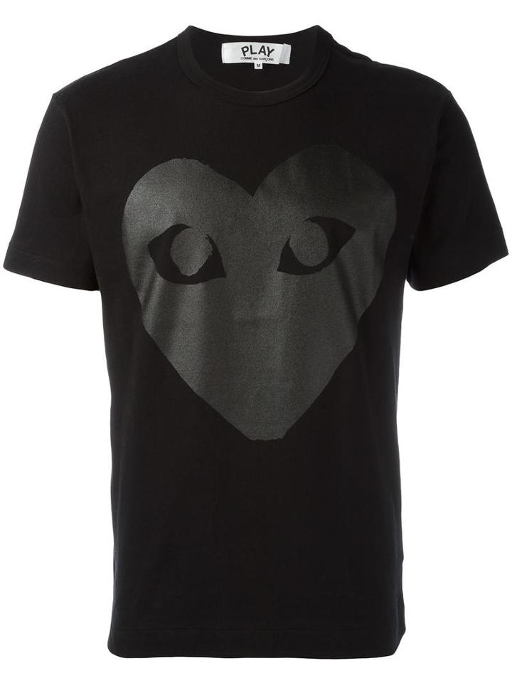 Logo Print T-shirt, Men's, Size: Small, Black, Cotton, Comme Des Garçons Play