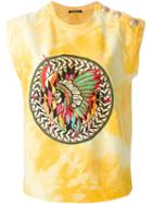 Balmain Embroidered Tie Dye T-shirt