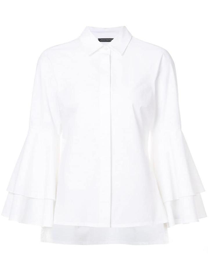 Josie Natori Flute Sleeved Shirt - White