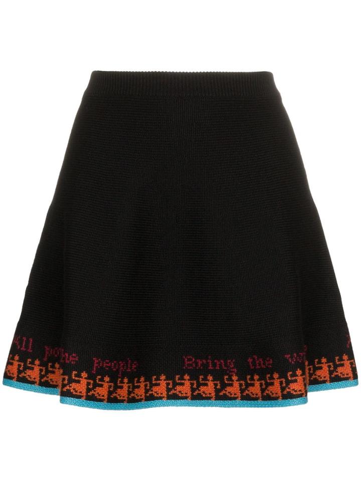 Rudi Gernreich Colour-block Flared Mini Skirt - Black