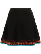 Rudi Gernreich Colour-block Flared Mini Skirt - Black