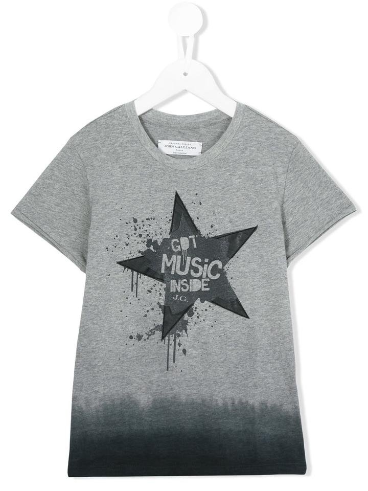 John Galliano Kids - Got Music Inside T-shirt - Kids - Cotton - 12 Yrs, Grey, Cotton