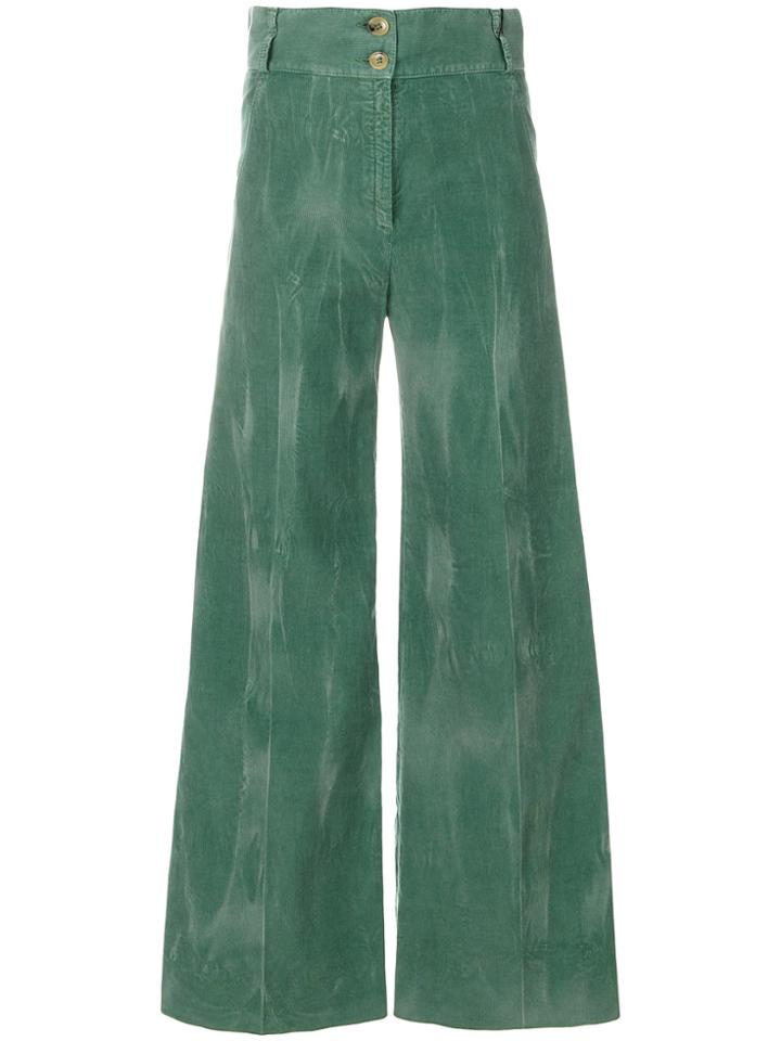 Gucci High Rise Overflared Trousers - Green