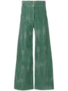 Gucci High Rise Overflared Trousers - Green