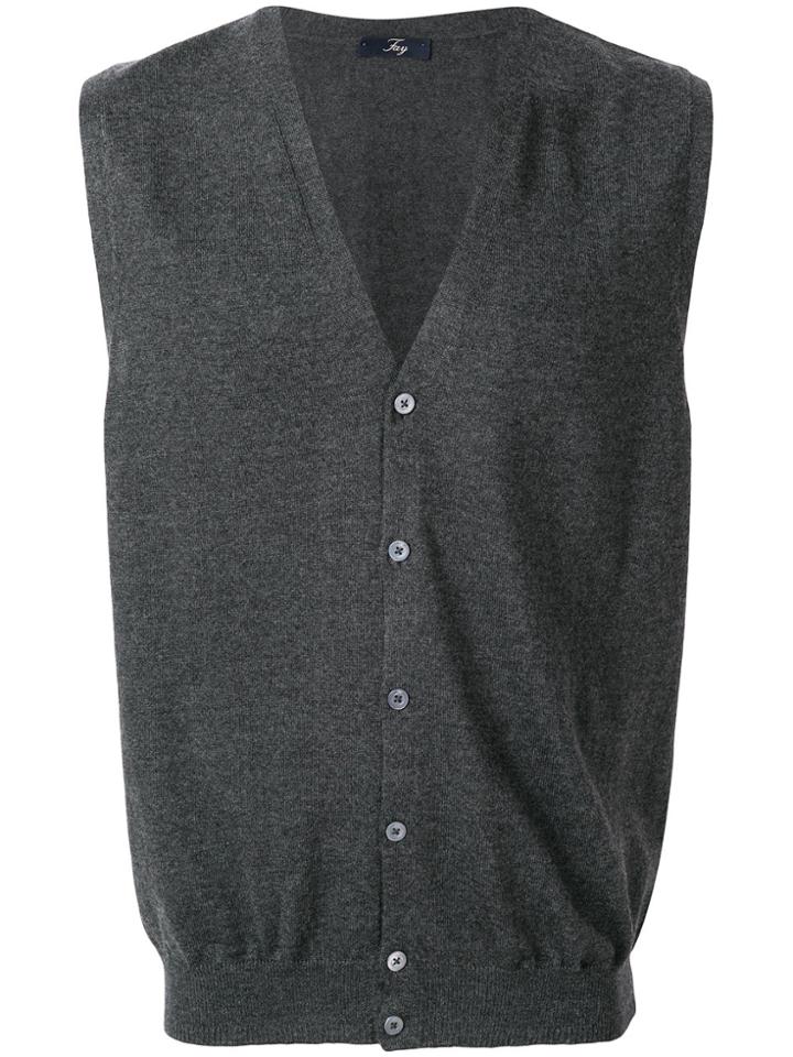Fay Buttoned Vest - Grey