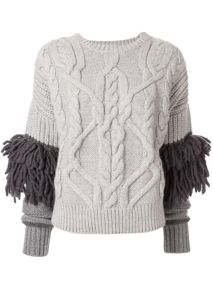 Enföld Cable Knit Jumper - Grey