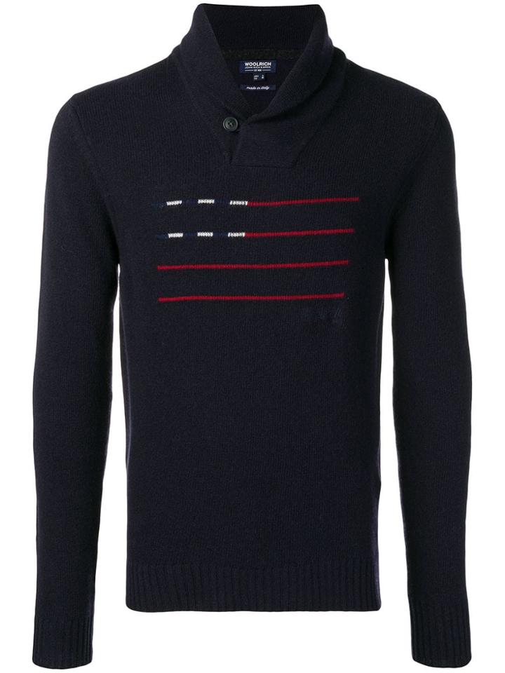 Woolrich Flag Stripes Jumper - Blue