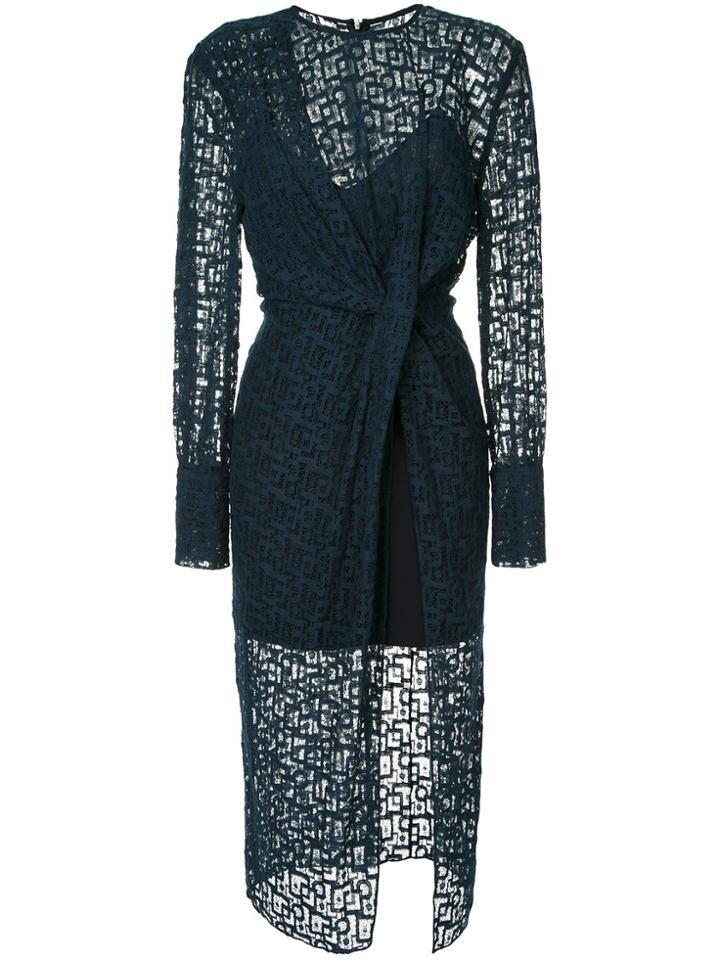 Bianca Spender Lace Poertry Dress - Blue