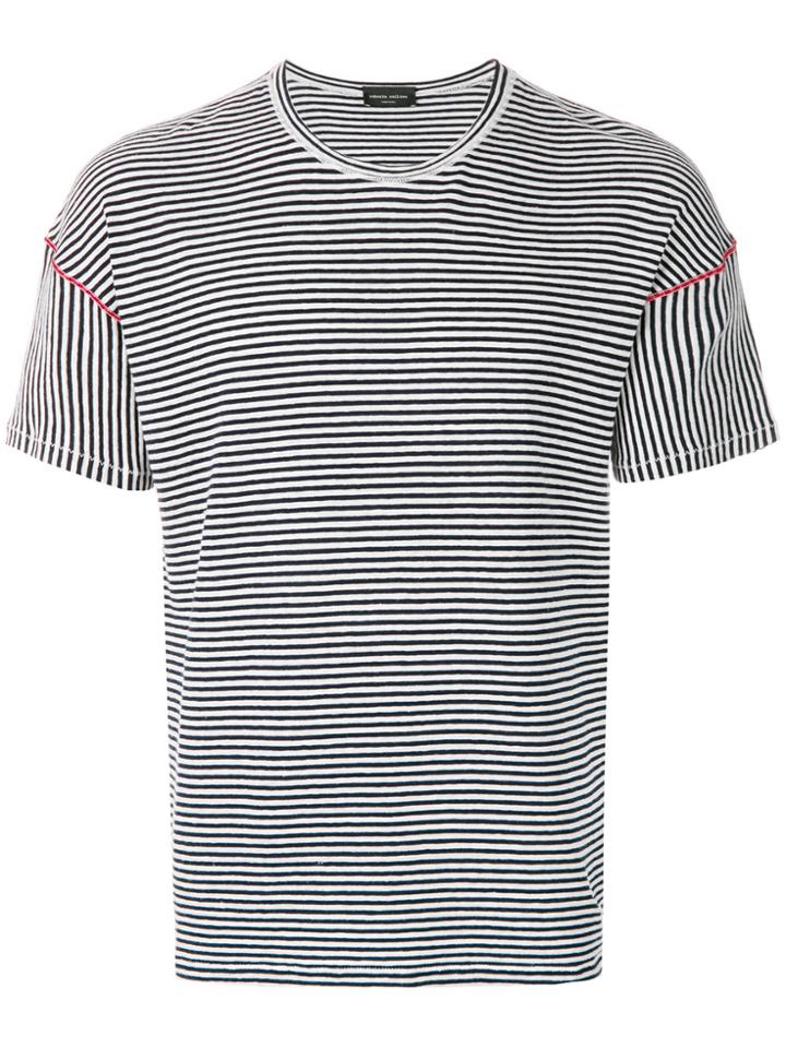 Roberto Collina Striped Fitted T-shirt - Blue