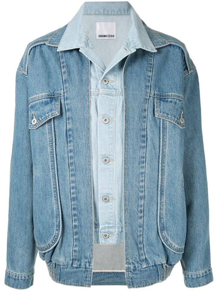Ground Zero Layered Denim Jacket - Blue
