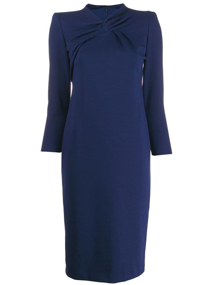 Giorgio Armani Knotted Sheath Dress - Blue