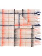 Paul Smith Checked Scarf, Women's, Nude/neutrals, Mohair/lambs Wool