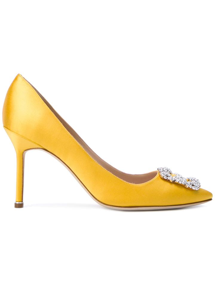 Manolo Blahnik Hangisi Pumps - Yellow & Orange