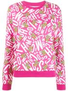 Moschino Teddy Bear Print Jumper - Pink