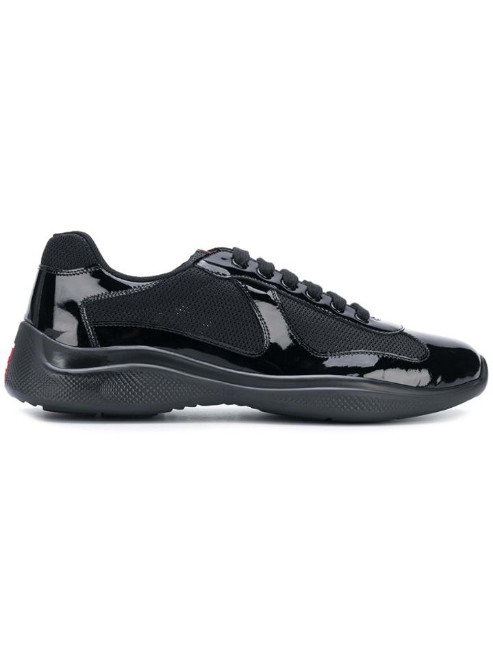 Prada Americas Patent Sneakers - Black