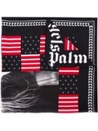 Palm Angels Photography Print Scarf, Men's, Black, Silk