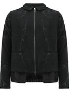 By Walid Leaf Embroidery Zip Jacket, Men's, Size: Large, Black, Silk