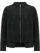 By Walid Leaf Embroidery Zip Jacket, Men's, Size: Large, Black, Silk