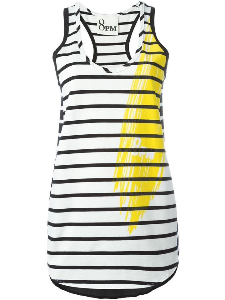 8pm Brush Stroke Print Stripe Tank